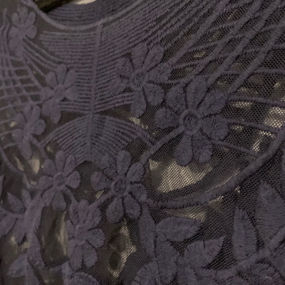 Sheer navy blue top. Size small. - Picture 3 of 10